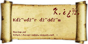 Kövér Ádám névjegykártya